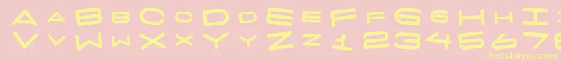 7 Days Fat Rotated Font – Yellow Fonts on Pink Background