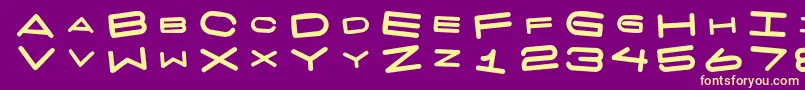 7 Days Fat Rotated Font – Yellow Fonts on Purple Background