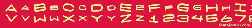 7 Days Fat Rotated Font – Yellow Fonts on Red Background