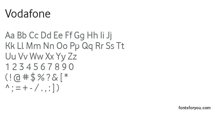 Schriftart Vodafone – Alphabet, Zahlen, spezielle Symbole