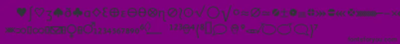 Czcionka LinotypeheurekaGlyphs – czarne czcionki na fioletowym tle