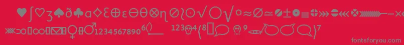 フォントLinotypeheurekaGlyphs – 赤い背景に灰色の文字