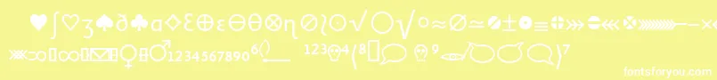 LinotypeheurekaGlyphs Font – White Fonts on Yellow Background