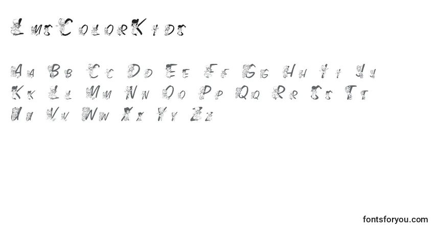A fonte LmsColorKids – alfabeto, números, caracteres especiais