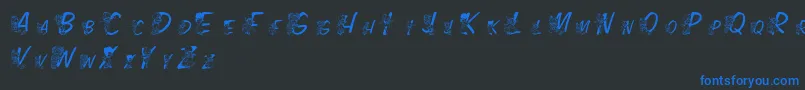 LmsColorKids Font – Blue Fonts on Black Background