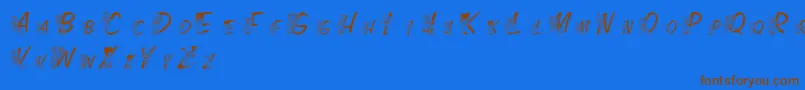 LmsColorKids Font – Brown Fonts on Blue Background