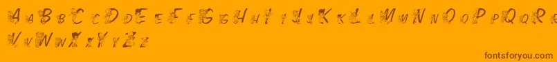 LmsColorKids Font – Brown Fonts on Orange Background