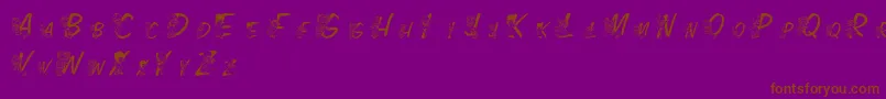 LmsColorKids-Schriftart – Braune Schriften auf violettem Hintergrund