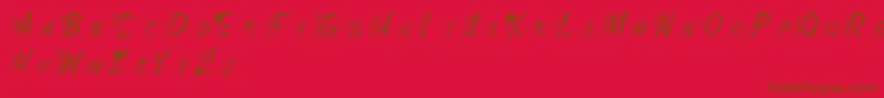 LmsColorKids Font – Brown Fonts on Red Background