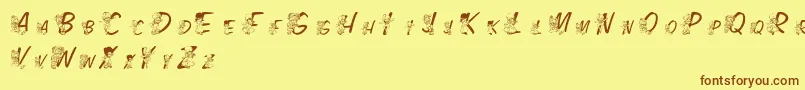 LmsColorKids Font – Brown Fonts on Yellow Background