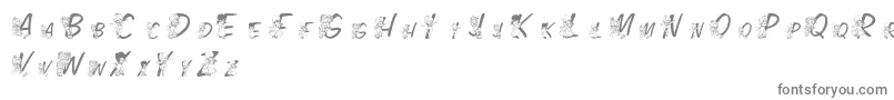 LmsColorKids-fontti – harmaat kirjasimet valkoisella taustalla