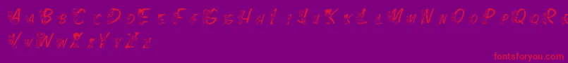 LmsColorKids Font – Red Fonts on Purple Background