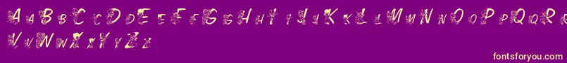 LmsColorKids Font – Yellow Fonts on Purple Background
