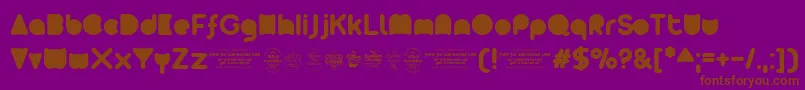 Arista2.0alternateFulltrial-fontti – ruskeat fontit violetilla taustalla