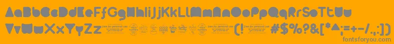Arista2.0alternateFulltrial-Schriftart – Graue Schriften auf orangefarbenem Hintergrund