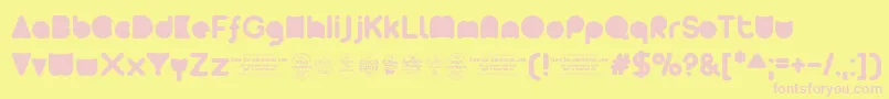 Fonte Arista2.0alternateFulltrial – fontes rosa em um fundo amarelo