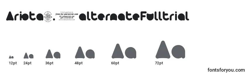 Arista2.0alternateFulltrial Font Sizes