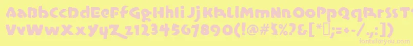 Casual ffy Font – Pink Fonts on Yellow Background