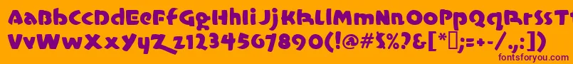 Casual ffy Font – Purple Fonts on Orange Background