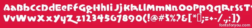 Casual ffy Font – White Fonts on Red Background