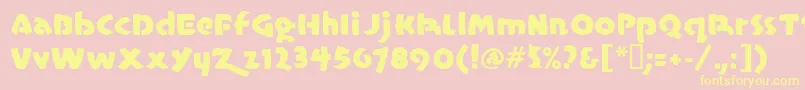 Casual ffy Font – Yellow Fonts on Pink Background