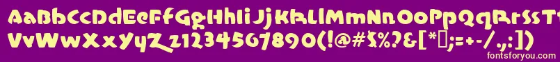 Casual ffy Font – Yellow Fonts on Purple Background