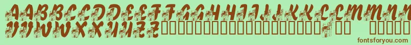 LmsFairytaleChateau Font – Brown Fonts on Green Background