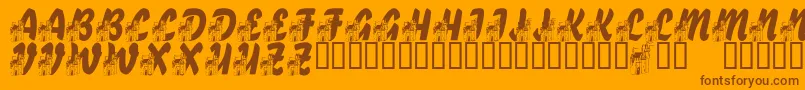 LmsFairytaleChateau Font – Brown Fonts on Orange Background