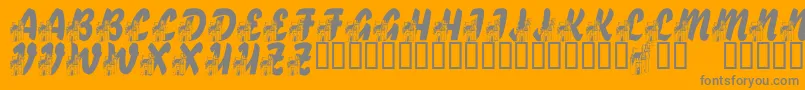 LmsFairytaleChateau Font – Gray Fonts on Orange Background