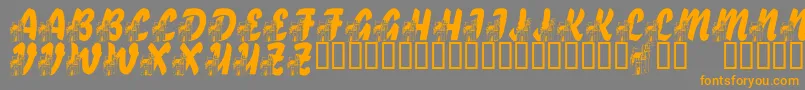 LmsFairytaleChateau Font – Orange Fonts on Gray Background