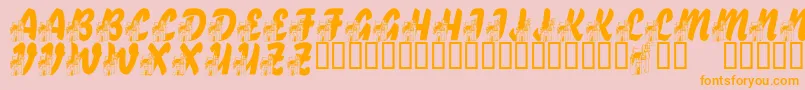 LmsFairytaleChateau Font – Orange Fonts on Pink Background