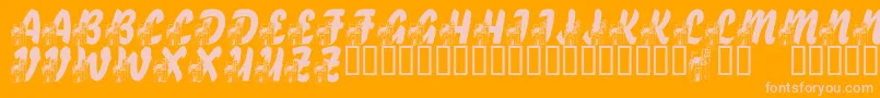LmsFairytaleChateau Font – Pink Fonts on Orange Background