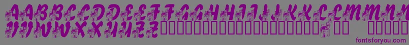LmsFairytaleChateau-fontti – violetit fontit harmaalla taustalla
