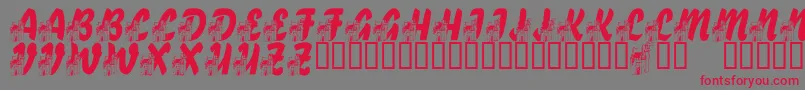 LmsFairytaleChateau Font – Red Fonts on Gray Background