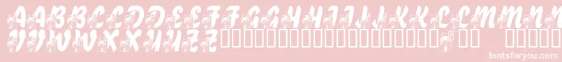 LmsFairytaleChateau-Schriftart – Weiße Schriften auf rosa Hintergrund