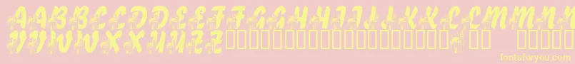 LmsFairytaleChateau Font – Yellow Fonts on Pink Background