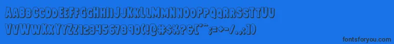 Mysterymobile3D Font – Black Fonts on Blue Background