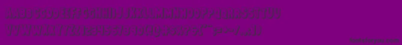 Mysterymobile3D-Schriftart – Schwarze Schriften auf violettem Hintergrund