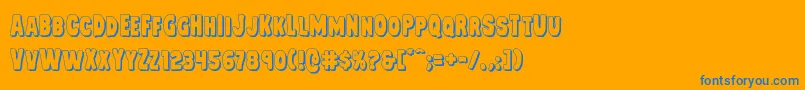 Mysterymobile3D Font – Blue Fonts on Orange Background