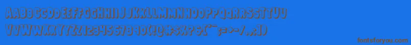 Mysterymobile3D Font – Brown Fonts on Blue Background