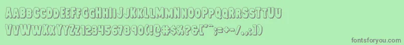 Mysterymobile3D-Schriftart – Graue Schriften auf grünem Hintergrund