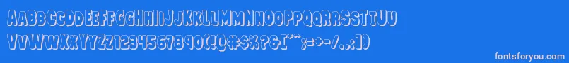 フォントMysterymobile3D – ピンクの文字、青い背景