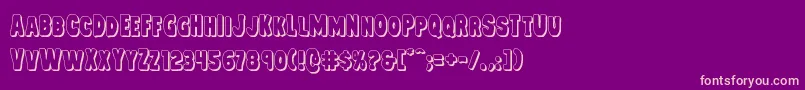 Mysterymobile3D-Schriftart – Rosa Schriften auf violettem Hintergrund