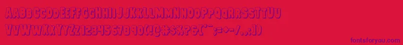 Mysterymobile3D-Schriftart – Violette Schriften auf rotem Hintergrund