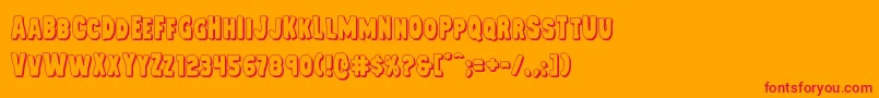 Mysterymobile3D Font – Red Fonts on Orange Background