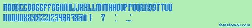 Damages Font – Blue Fonts on Green Background