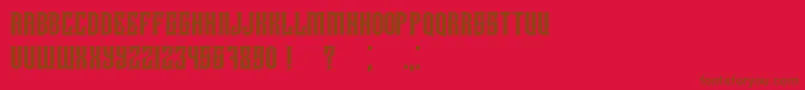 Damages Font – Brown Fonts on Red Background