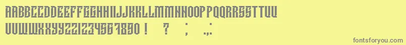 Damages Font – Gray Fonts on Yellow Background