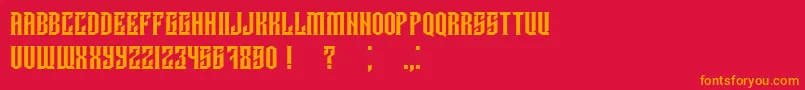 Damages Font – Orange Fonts on Red Background