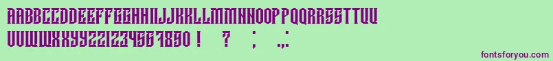 Damages Font – Purple Fonts on Green Background